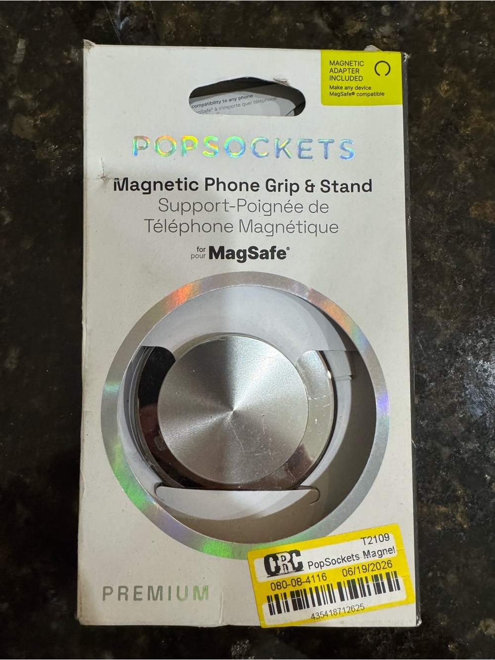 PopSocket Magnetic Phone Grip & Stand - Silver Metallic